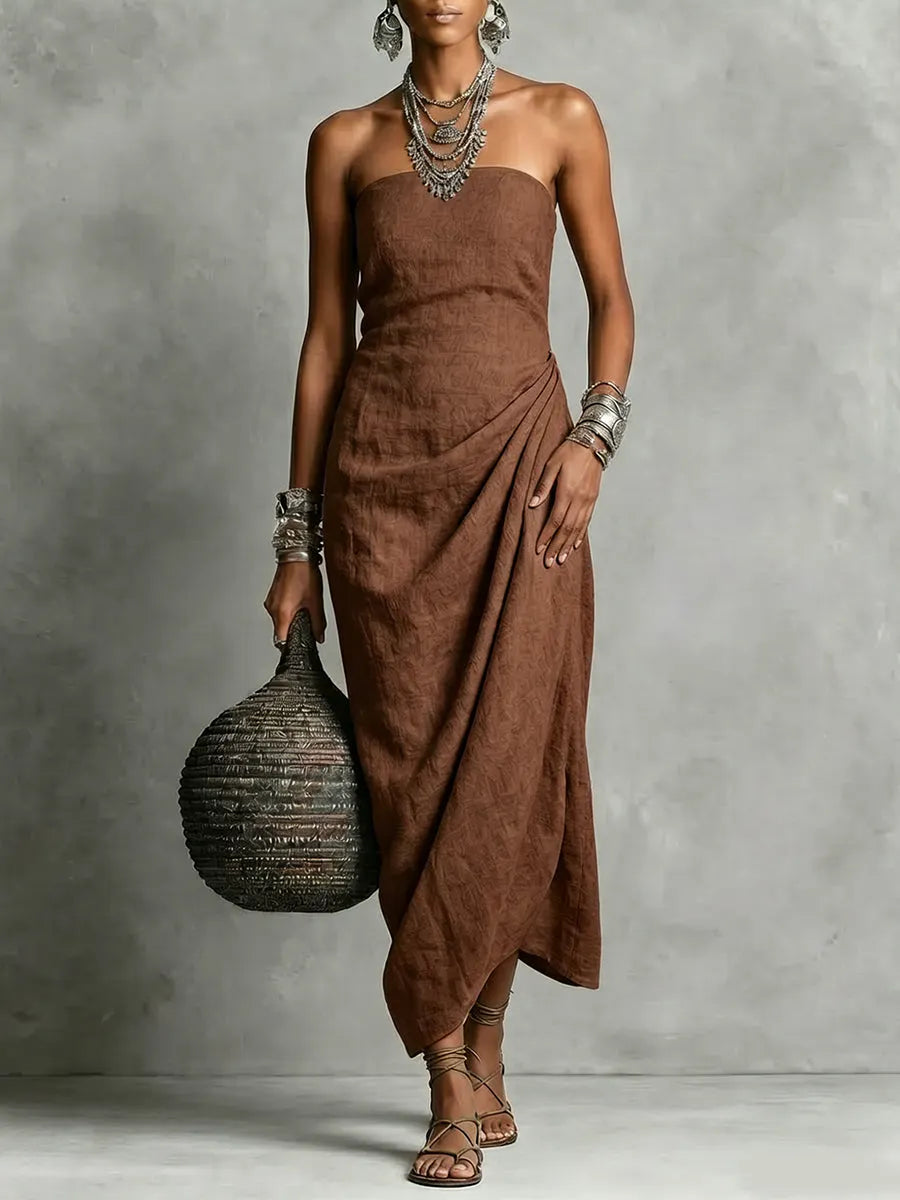 Elegant Dress in linen, Premium Look