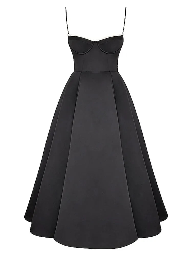 Black Tulle Midi Dress