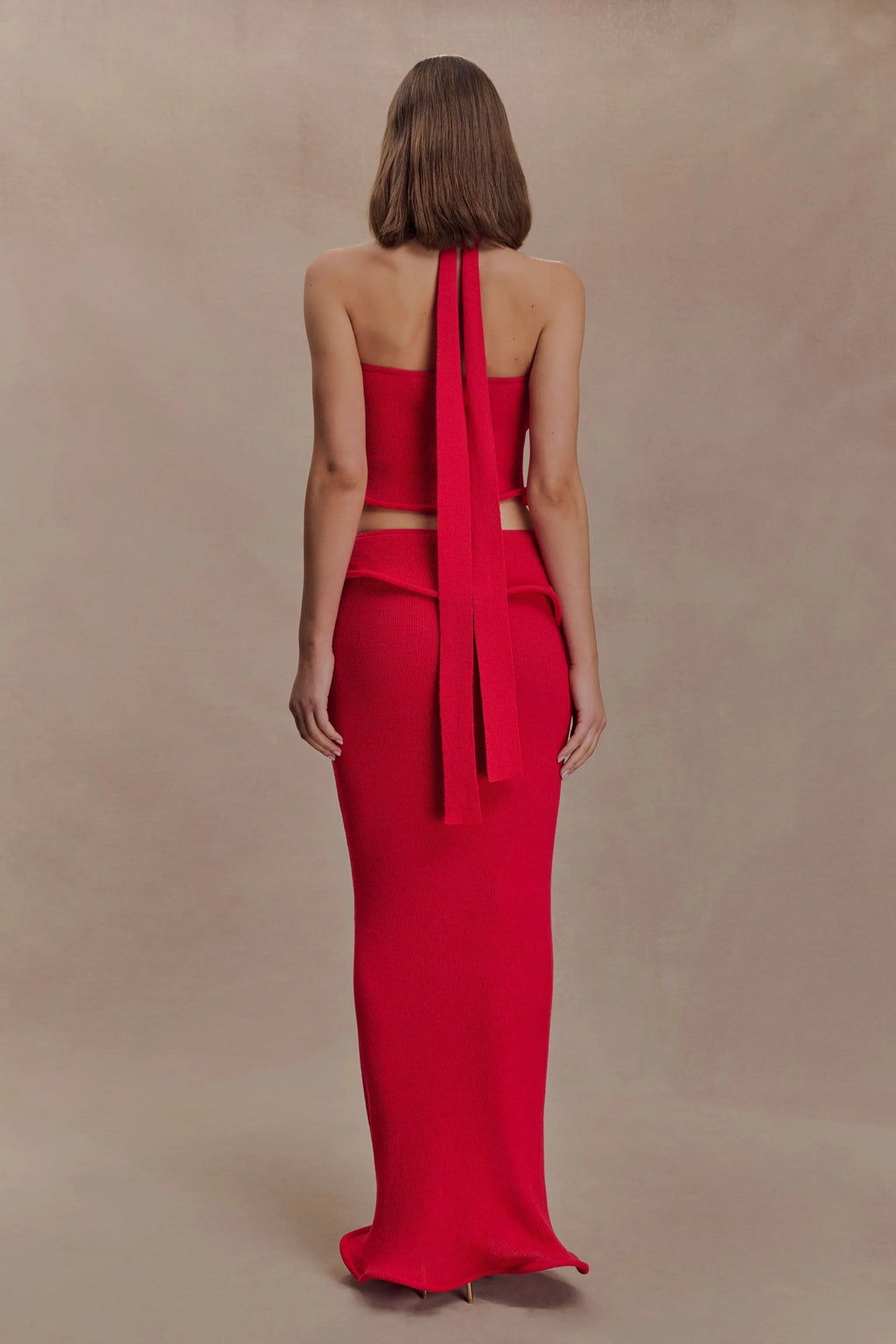 Samira Halter Knit Twist Top