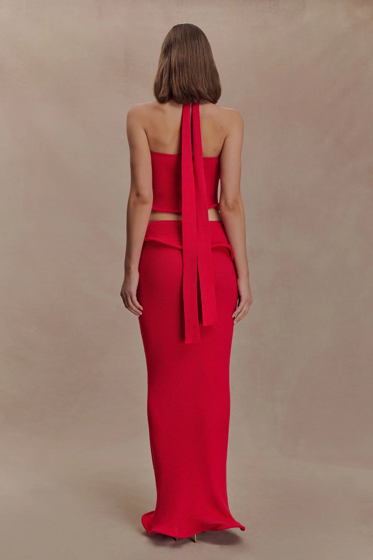 Samira Halter Knit Twist Top