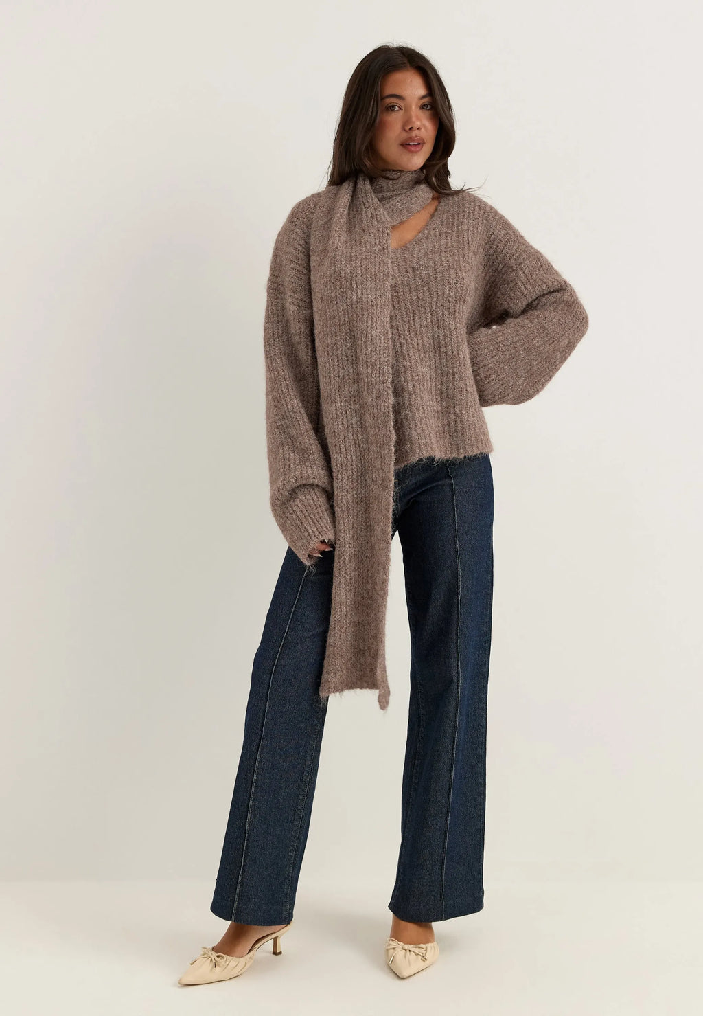 Knitted Scarf Sweater