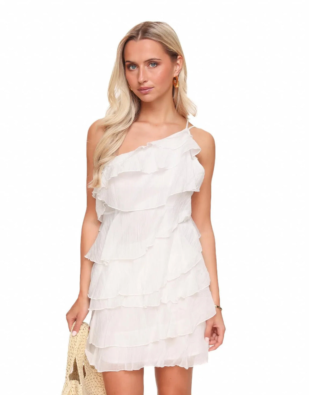 White Ruffle Dress