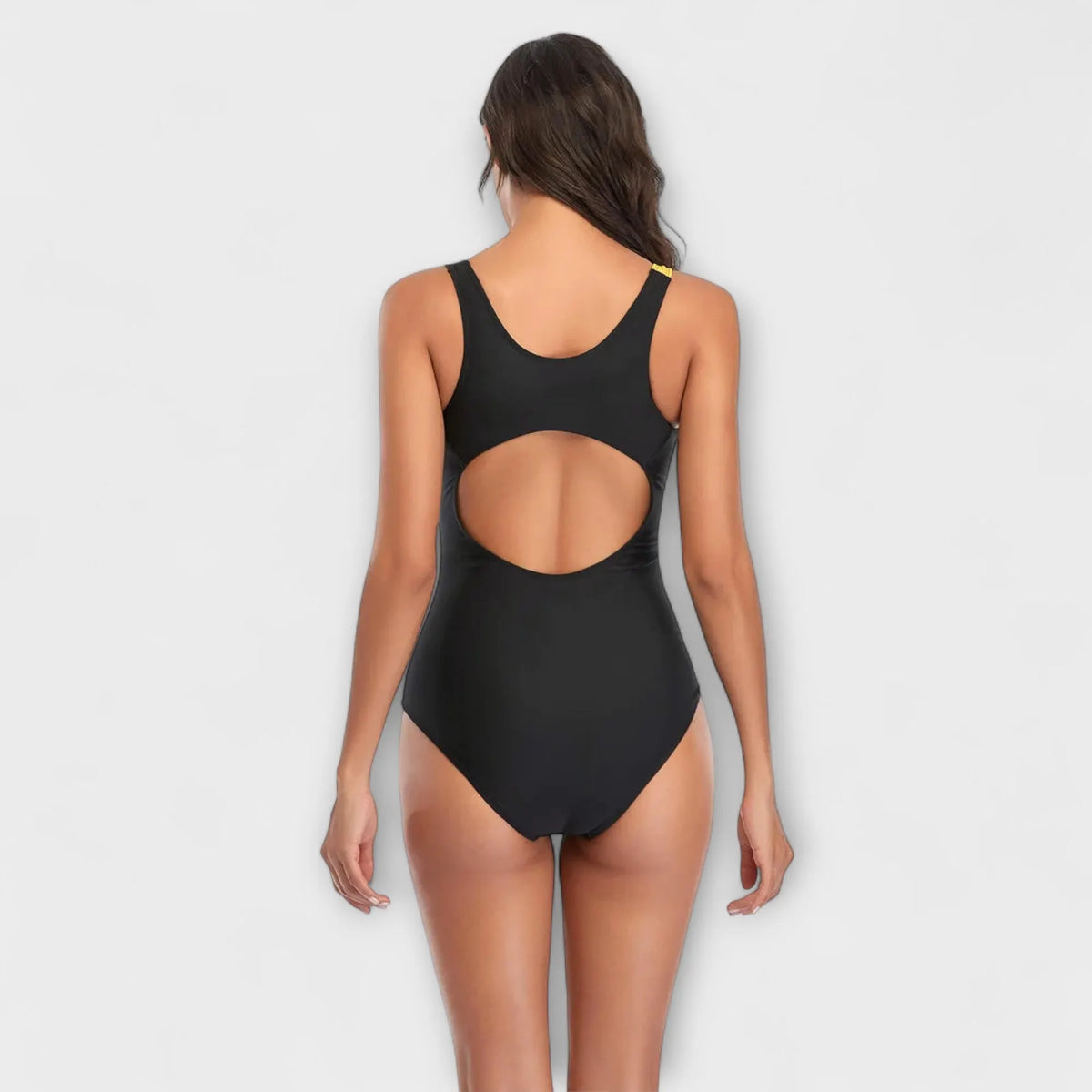 Sporty One-Piece Swimsuit with Back Cut-Out