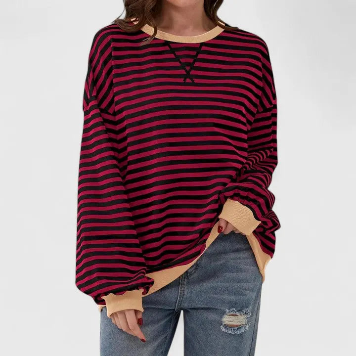 JULIA - RELAXED STRIPE SWEATSHIRT