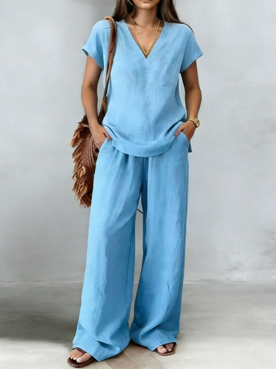 Chic Two-Piece Set in linen, Premium Look