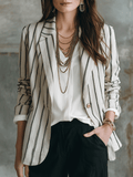 Modern Chic Pinstripe Lightweight Blazer Jacket