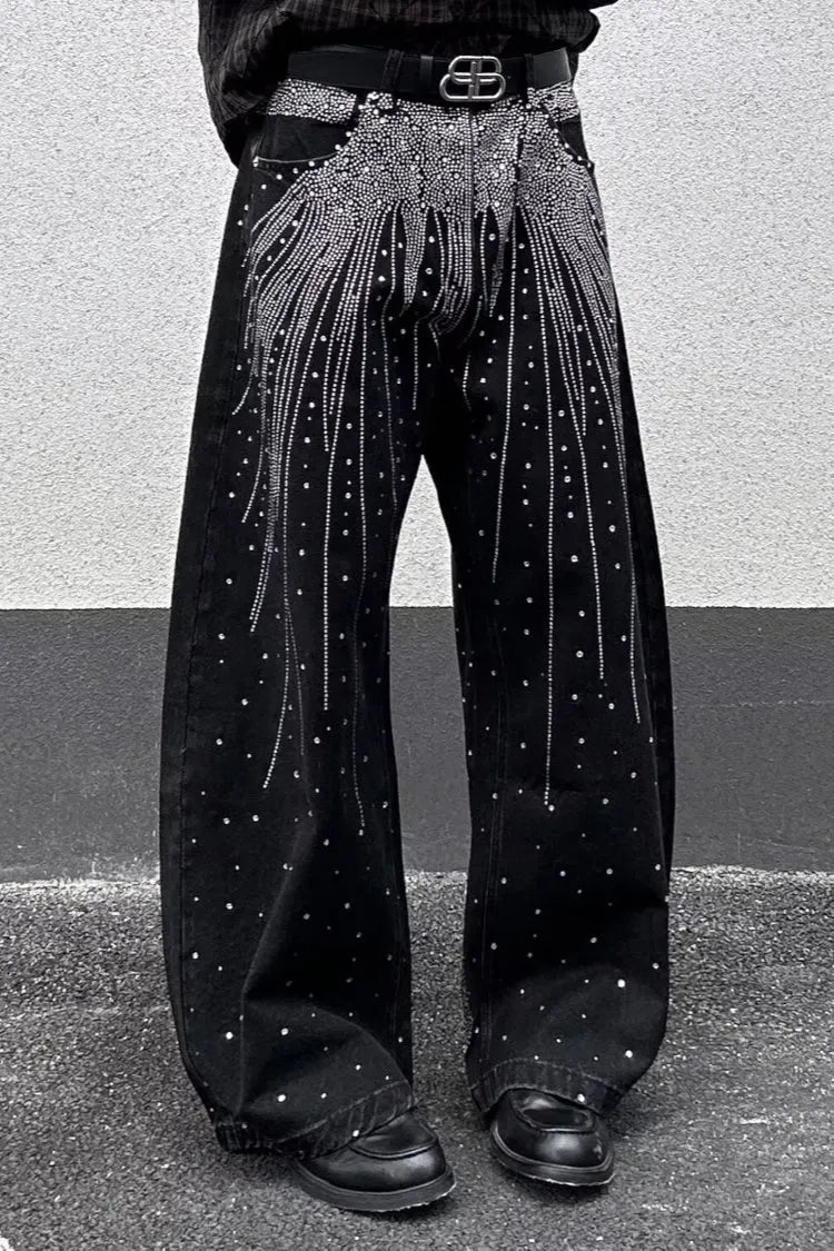 Rhinestone Star Wide Leg Jeans
