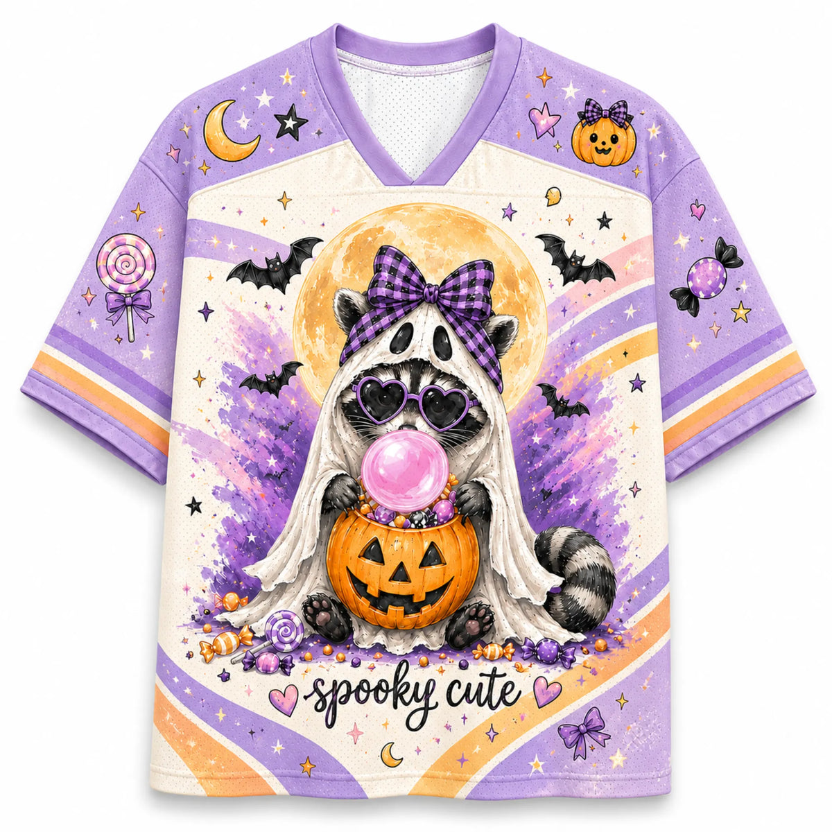 Chaotic Club Spooky Candy Bucket Ghost Raccoon Halloween Mesh Jersey