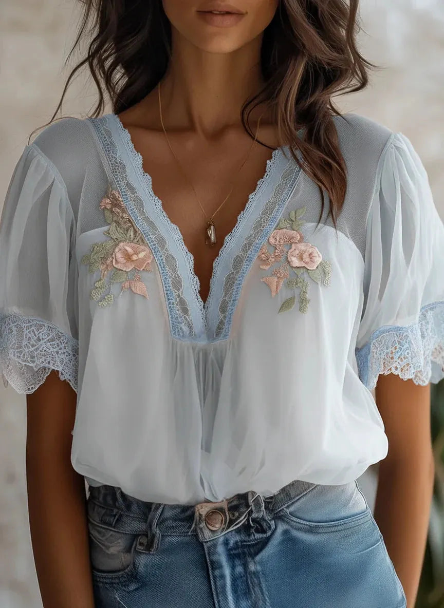 Boho Blouse in chiffon, Premium Look