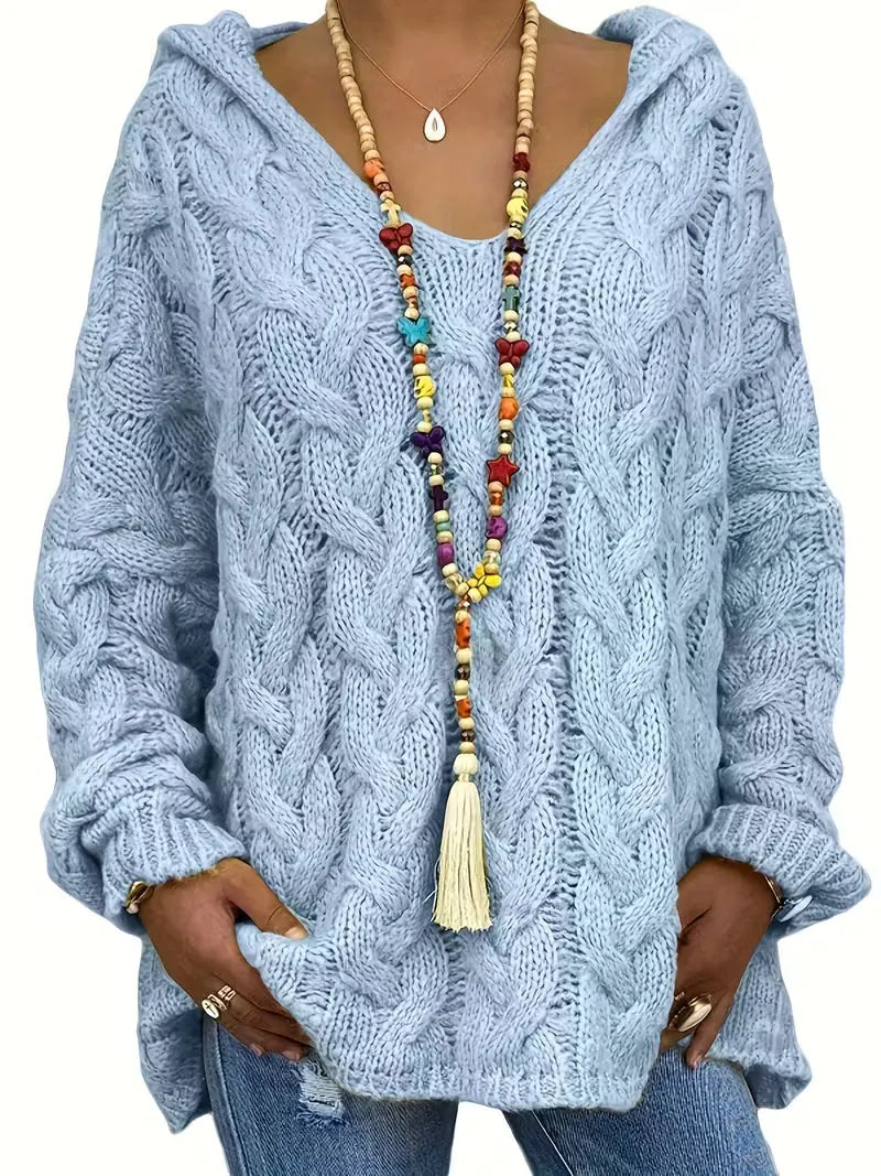 ISLA – CHUNKY KNIT HOODED SWEATER