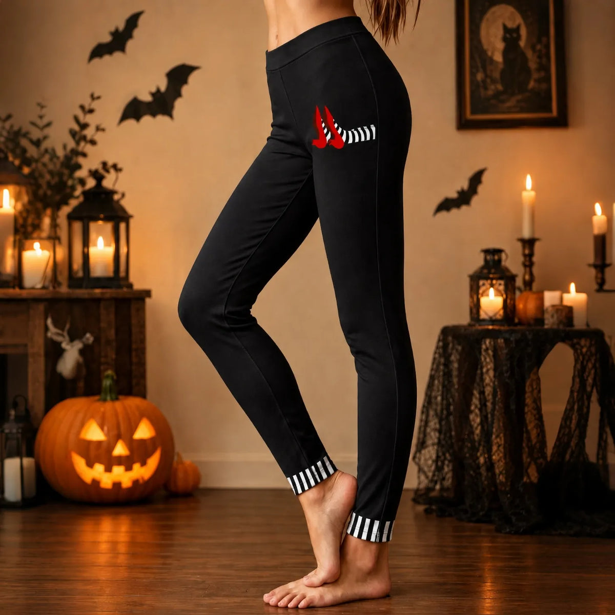 Women's Retro Halloween Art Casual Leggings