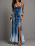Maxi Dress with denim – Designer Aesthetic