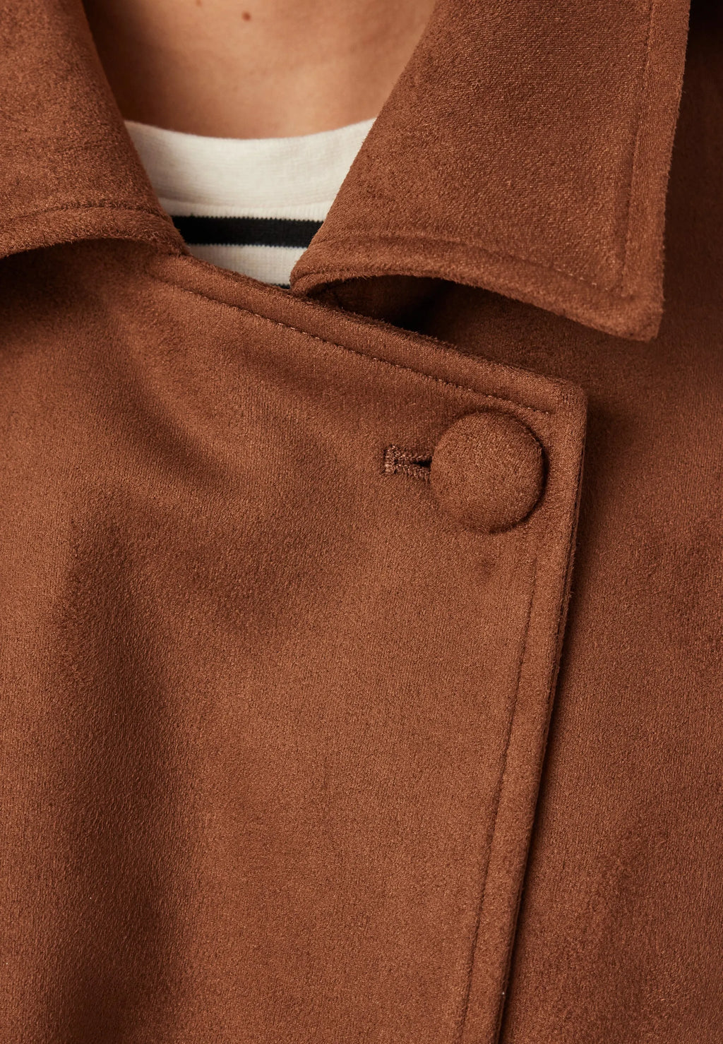 Belted Faux Suede Jacket