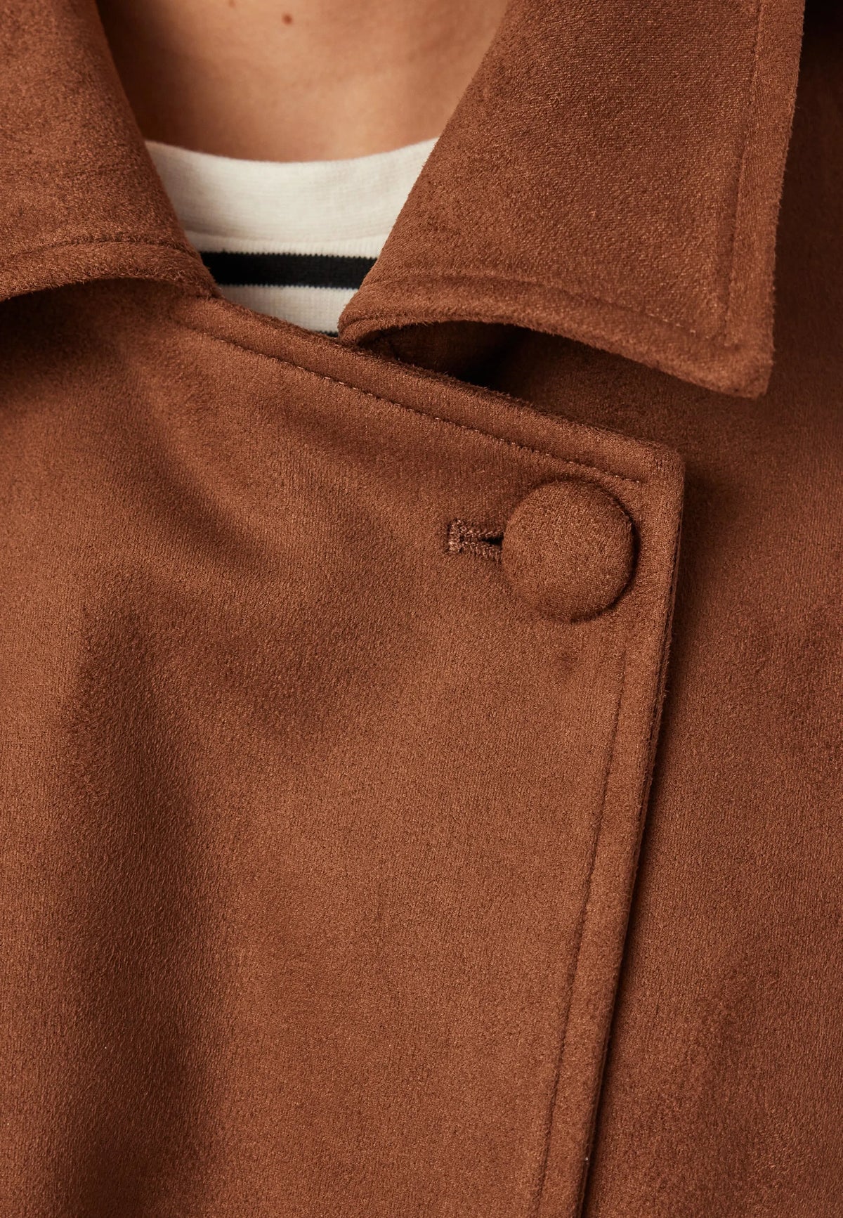 Belted Faux Suede Jacket