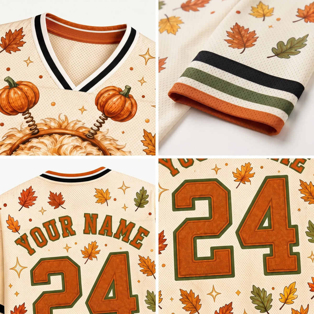 Chaotic Club Goldendoodle Dog Pumpkin Headband Beige Mesh Jersey