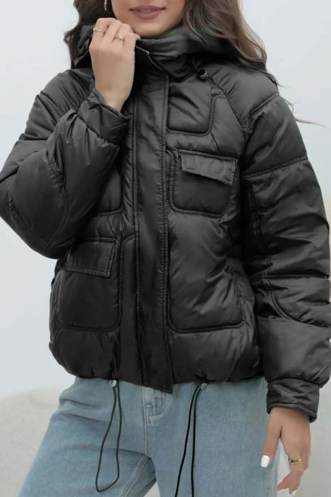 Bright Color Stand Collar Puffer Coat