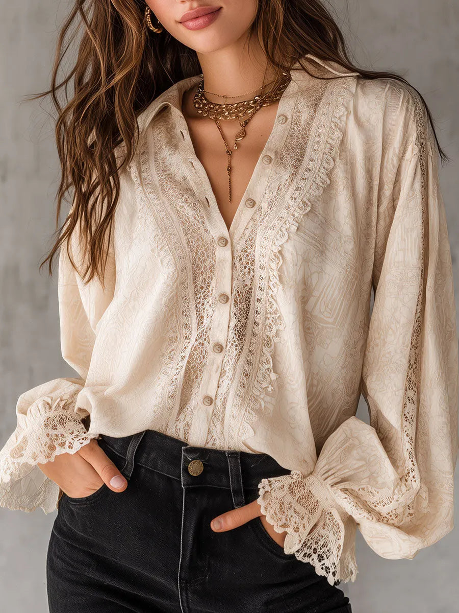 Romantic Blouse in lace, Designer Aesthetic