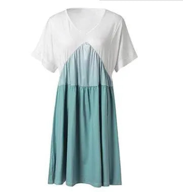 Carmen Pocketed Colorblock Babydoll Dress - Sage