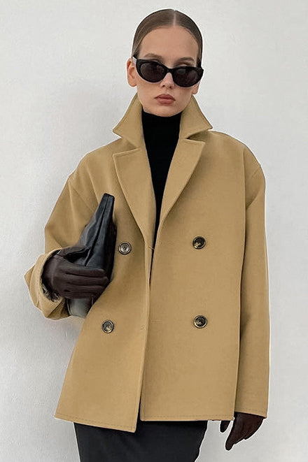 Loose Wool Lapel Coat
