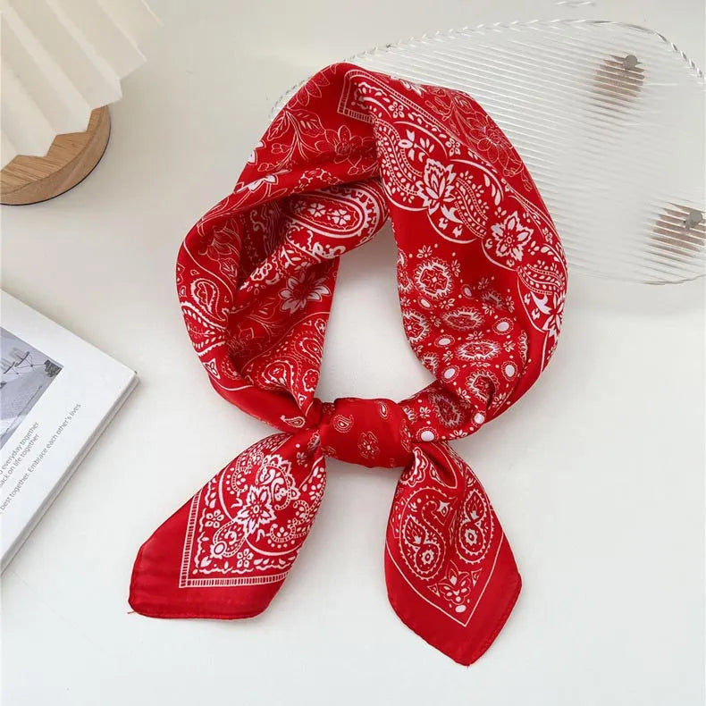 Cowboy Carter Outfits Western Cowboy Paisley Pattern Print Small Square Scarf