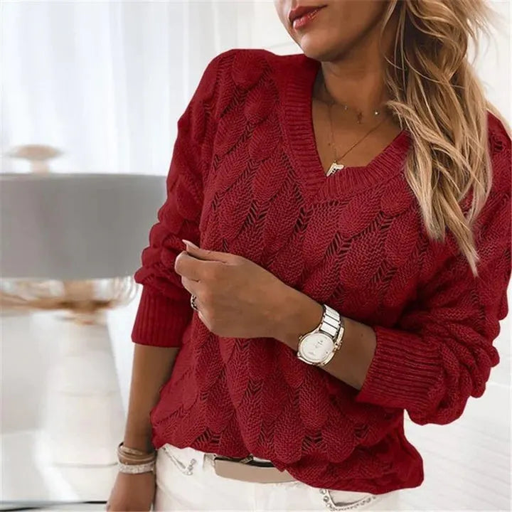 MADELINE – CLASSIC TEXTURED KNIT SWEATER