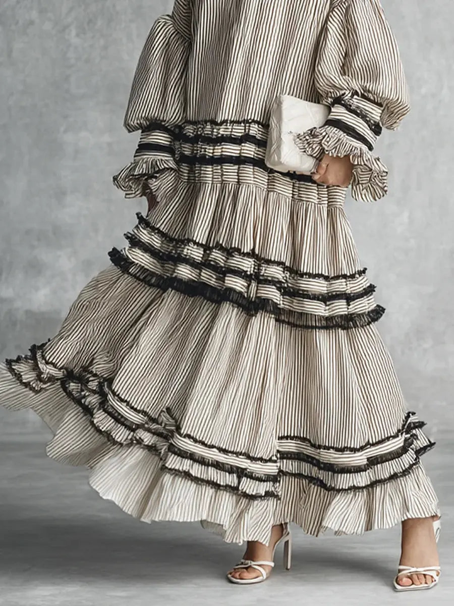 Chic Maxi Dress in cotton, Designer Aesthetic