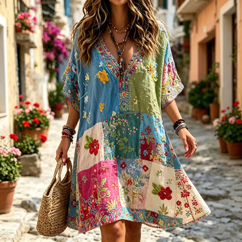 Retro Dress in linen, Designer Aesthetic