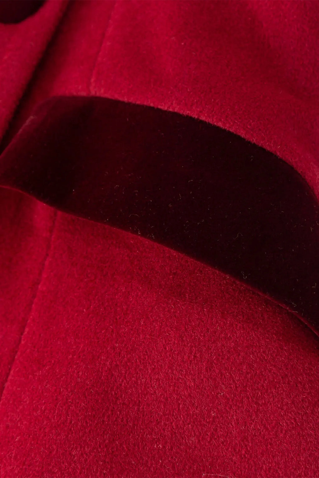 Handmade Vintage Red Wool Coat – A-Line Double Breasted Winter 
