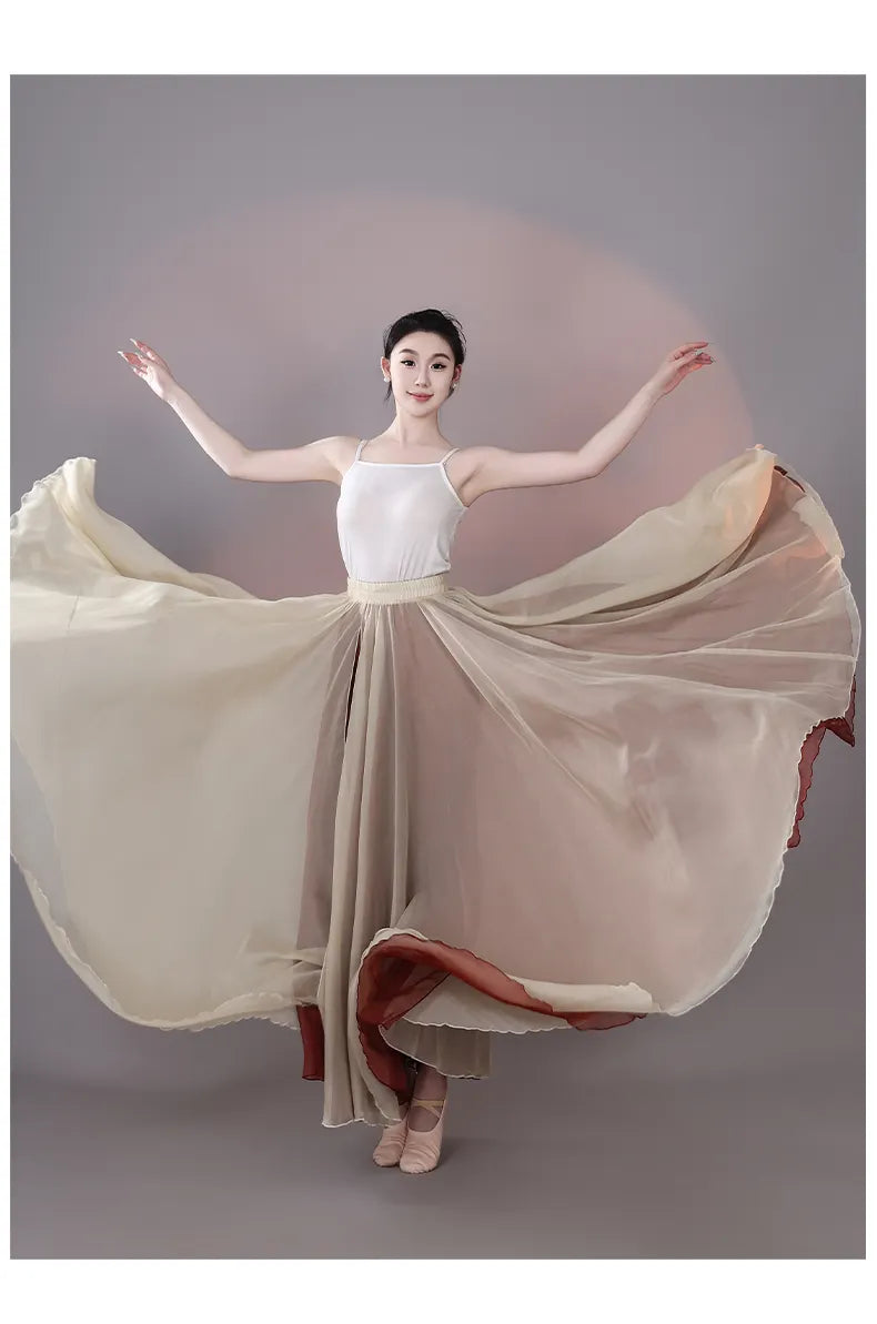 Maxi swing long chiffon skirt women TT5010