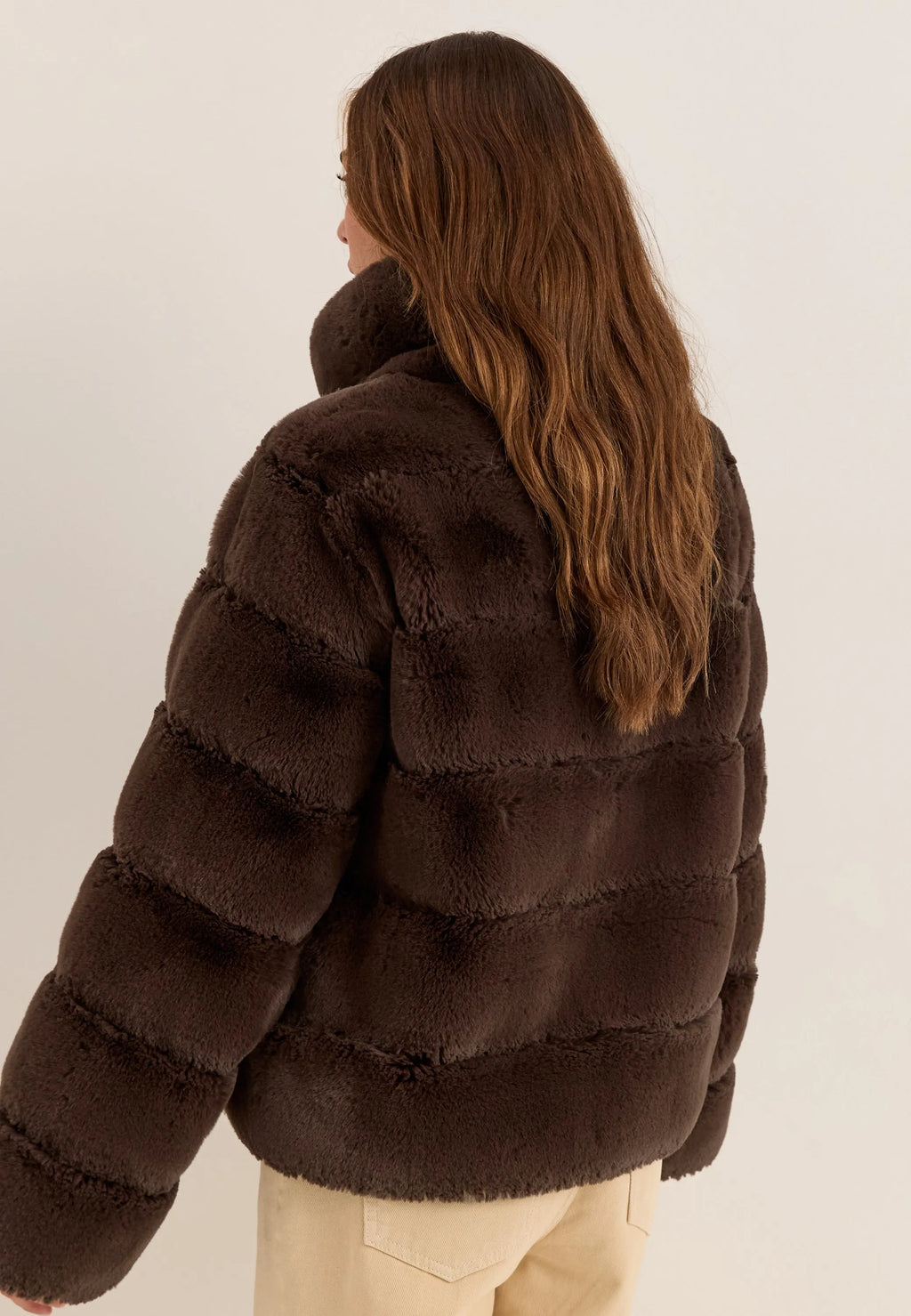 Faux fur High Collar Coat