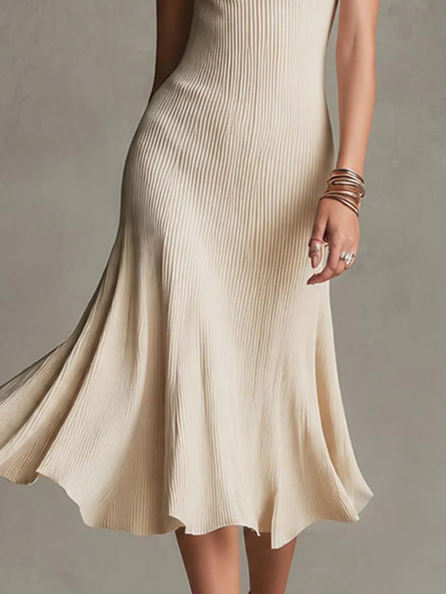 Elegant Midi Dress in soft knit, Affordable Luxury