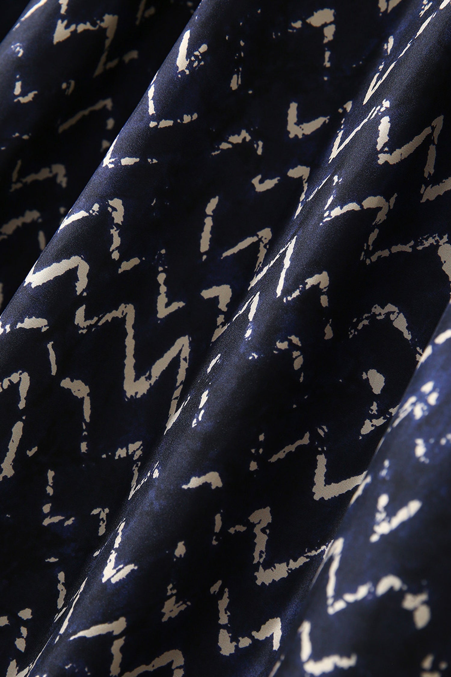 100% Silk Twill Printed Trapeze Midi Dress
