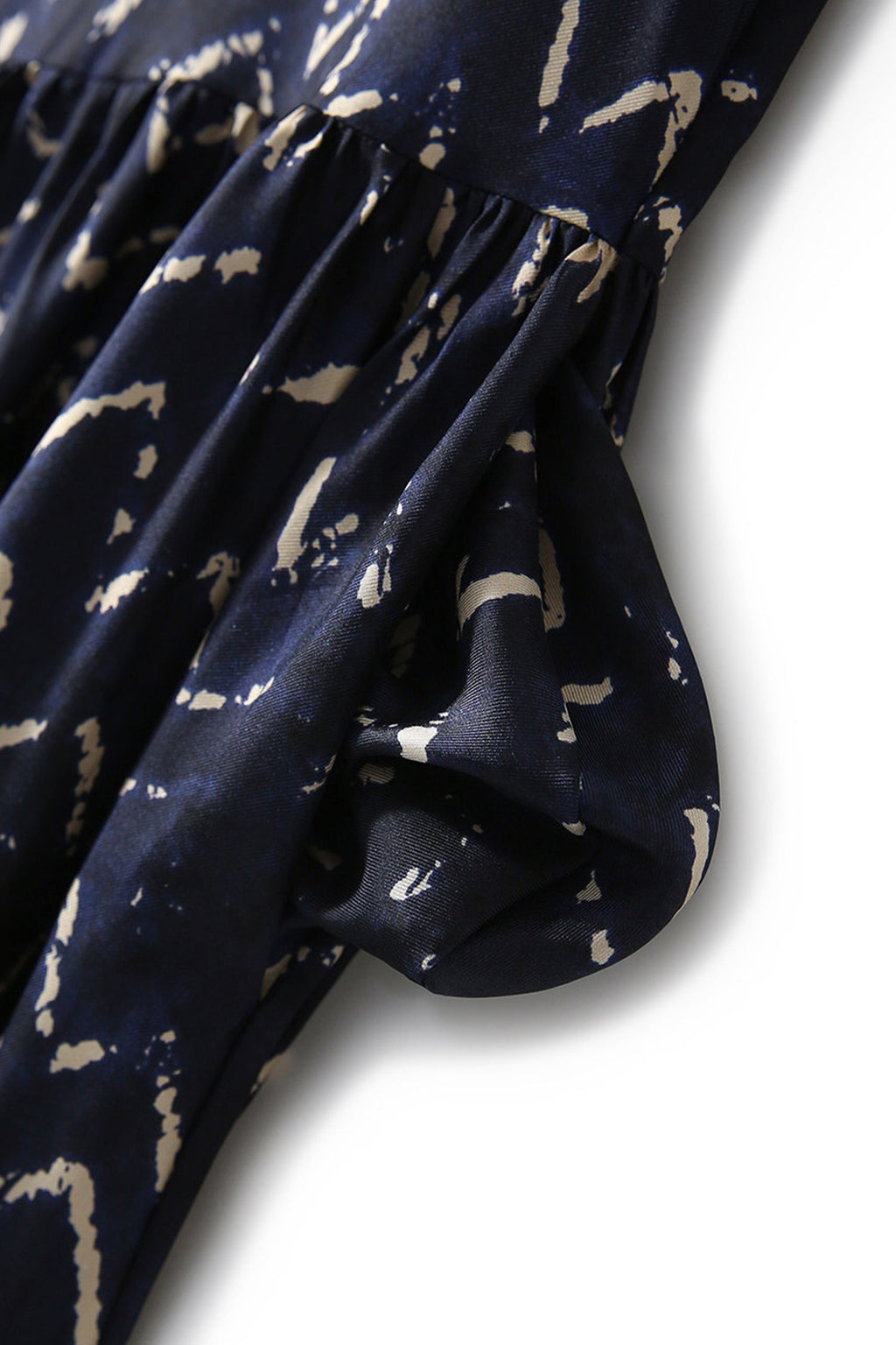 100% Silk Twill Printed Trapeze Midi Dress