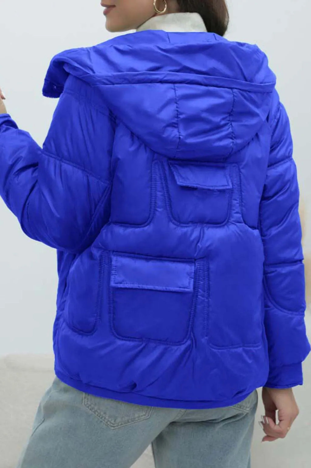 Bright Color Stand Collar Puffer Coat