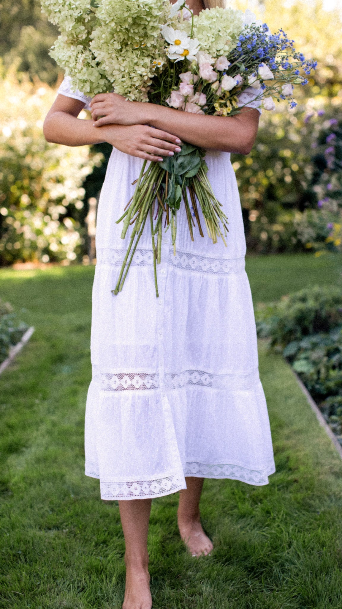 Eve Dress - White Dobby