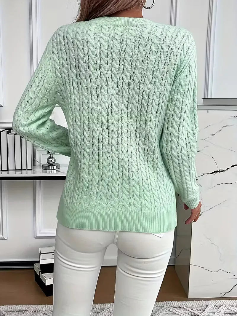 ADRIANA – CABLE-KNIT COZY LONG-SLEEVE SWEATER