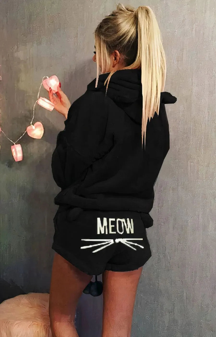 Women's Meow Plush Pajama Shorts