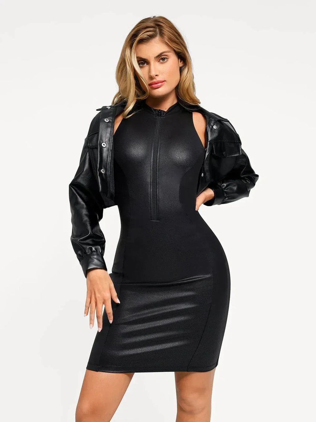 Sculpt Zip Midi Dress