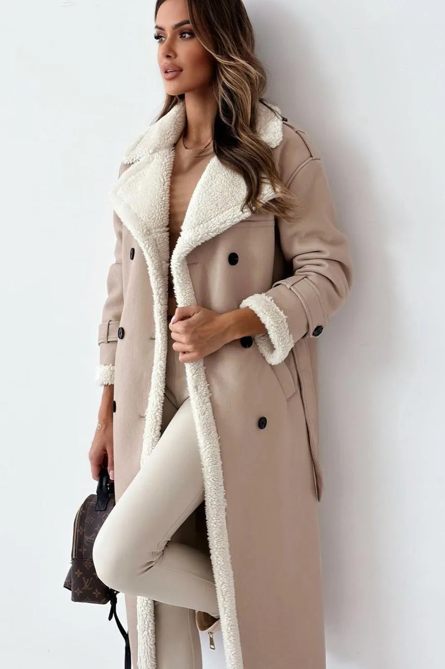 Reversible Fleece Stand Collar Coat