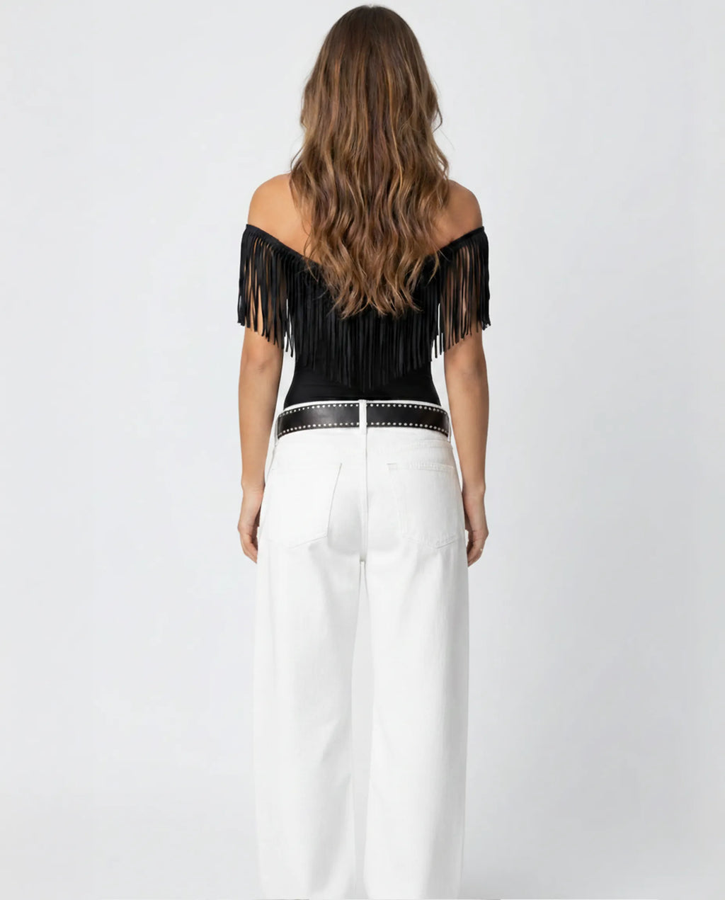 Luxe Black Fringe Top