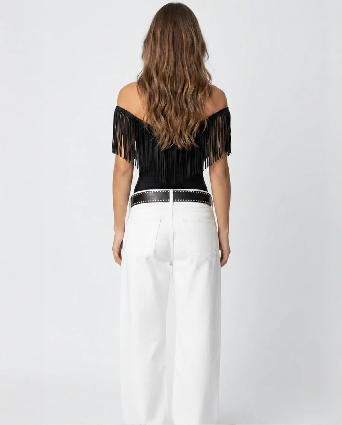 Luxe Black Fringe Top