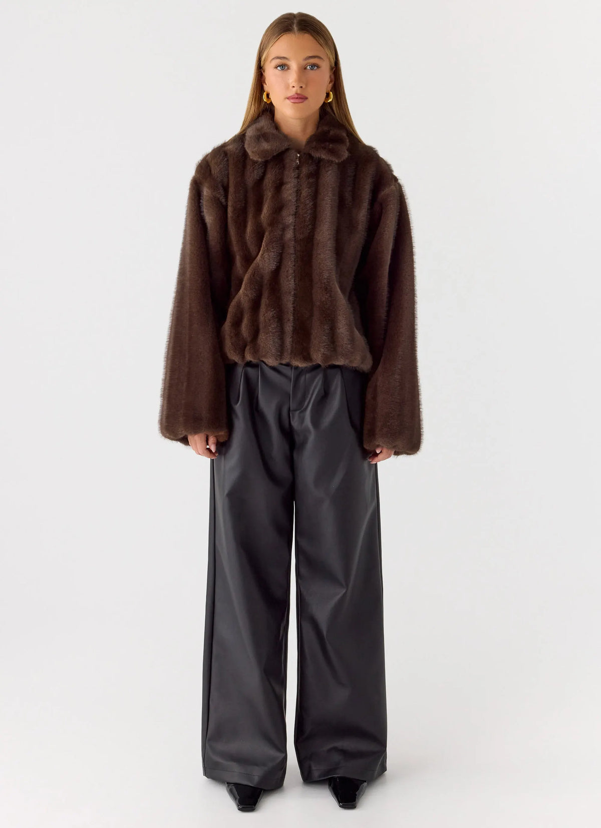 Naylor Faux Fur Jacket - Chocolate