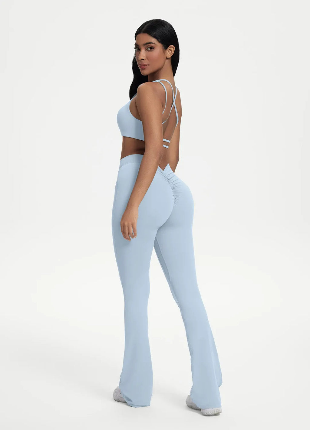 Scrunch-Back Flare Leggings with Sculpted Silhouette