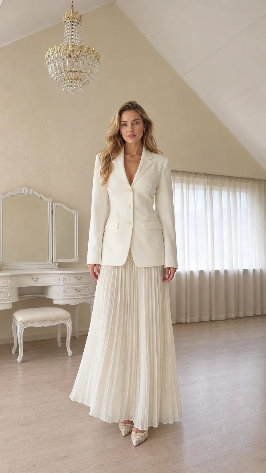 Women's Tailored Single-Breasted Blazer with Structured Lapel