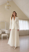 Women's Tailored Single-Breasted Blazer with Structured Lapel