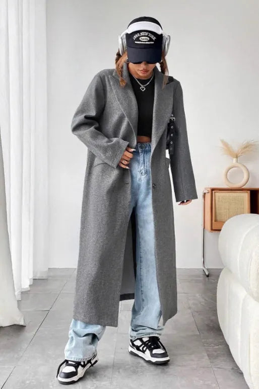 Minimalist Wool Duster Coat