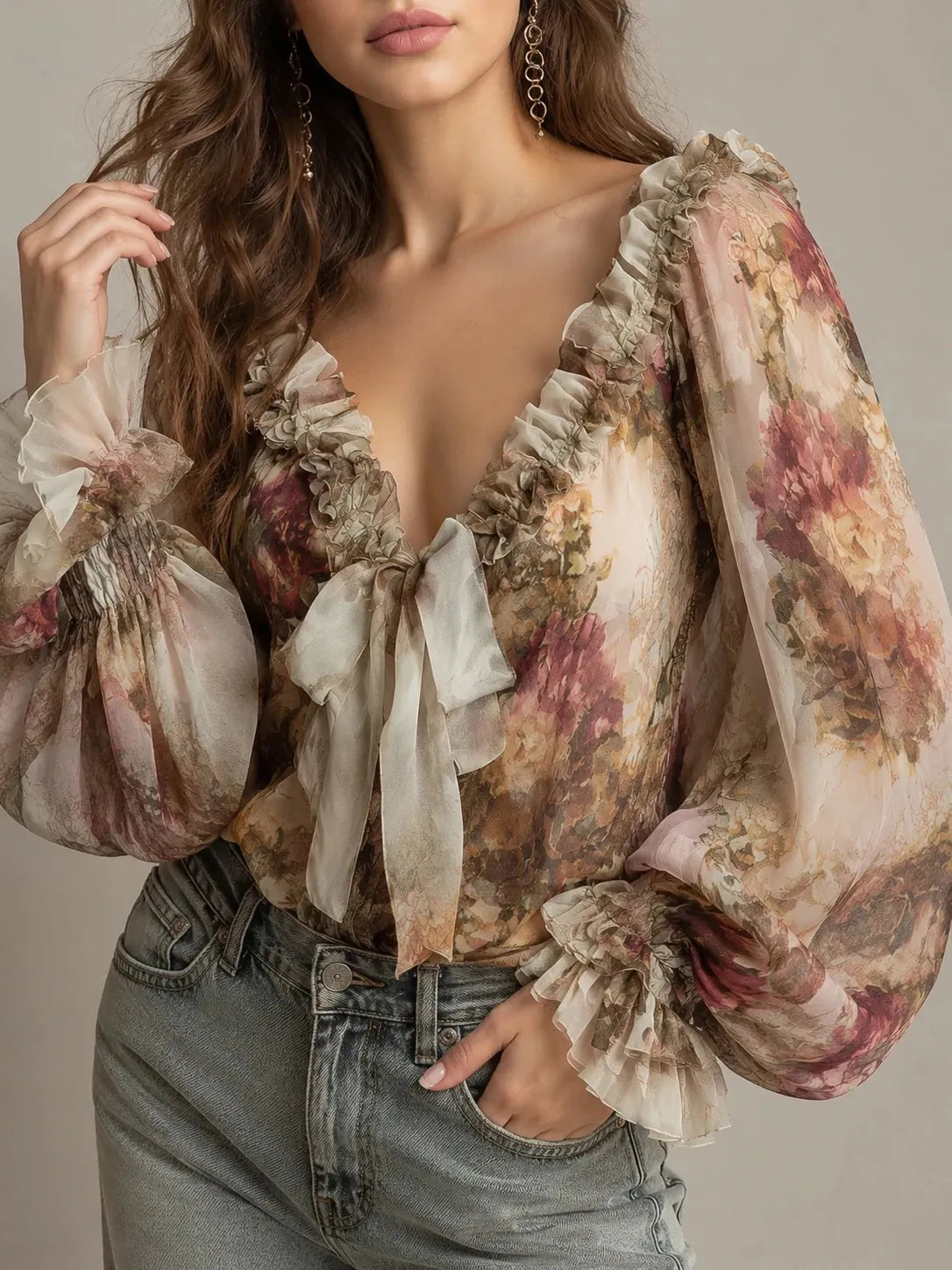 Boho Blouse in chiffon, Affordable Luxury
