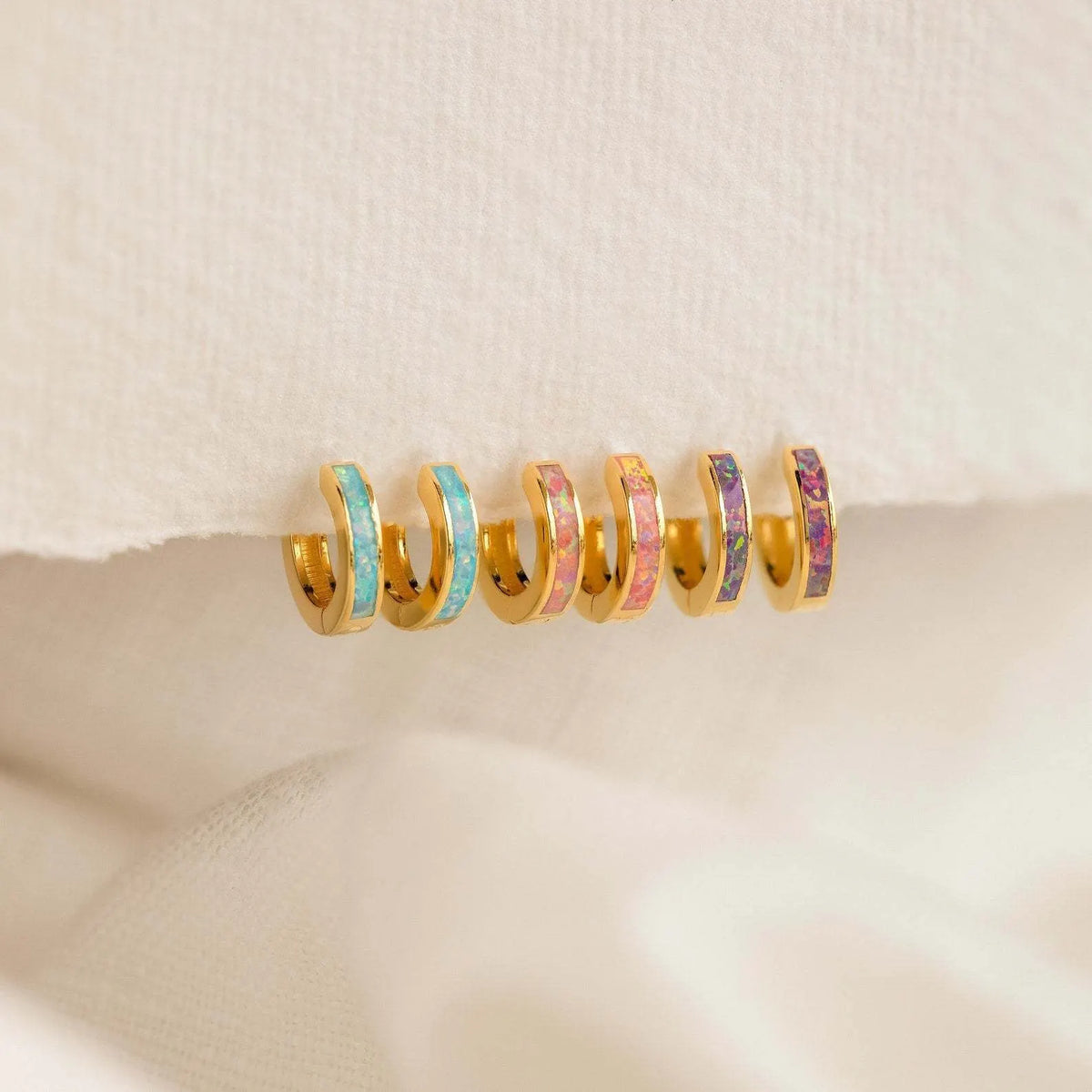 Vintage Colorful Golden Earrings