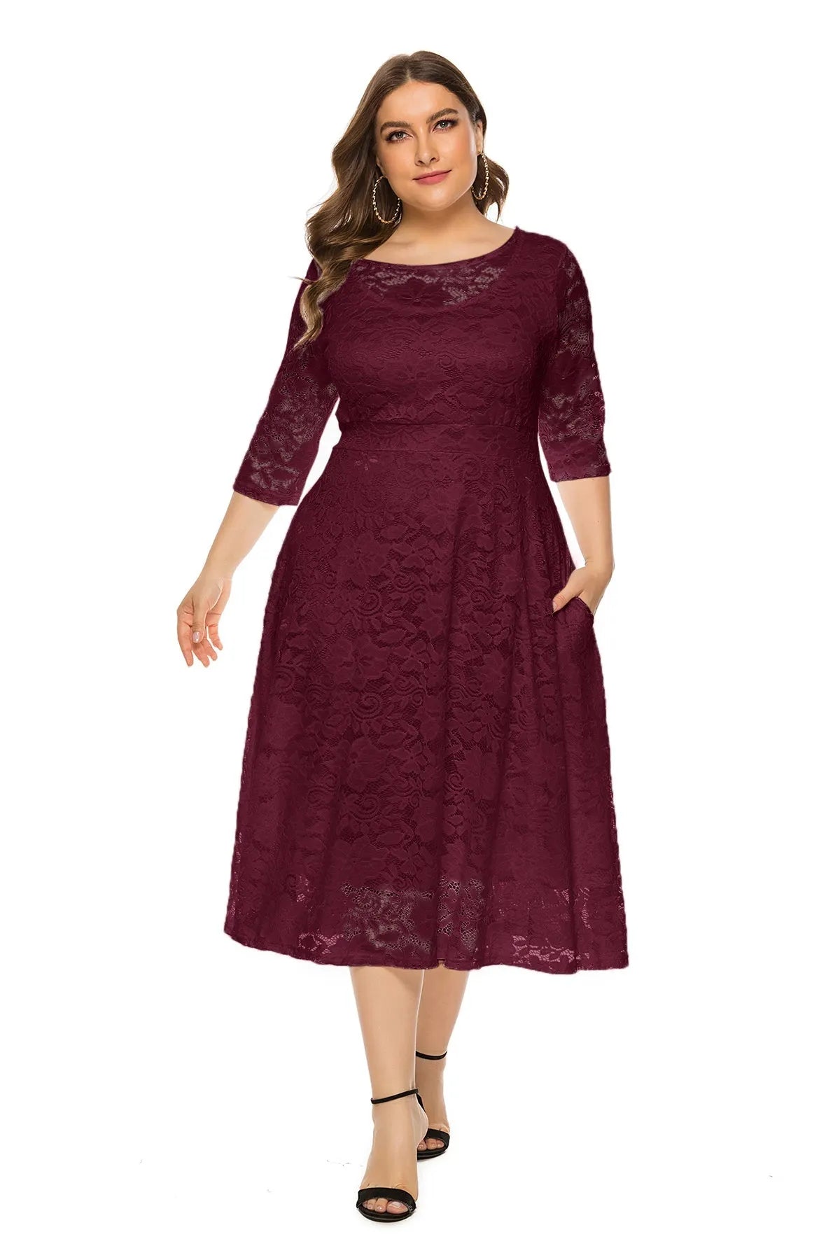 KittenAlarm - Plus Lace Overlay Party Dress