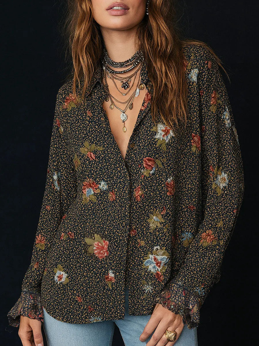 Retro Blouse in soft, Unbeatable Price